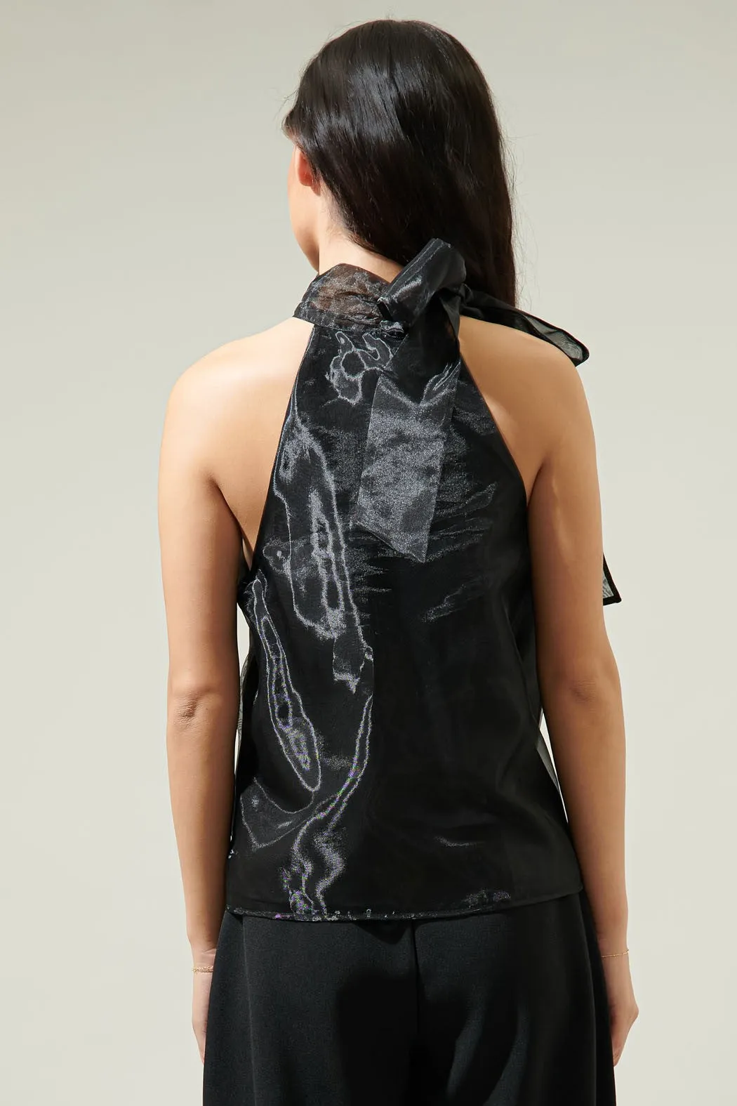 Organza Tie Neck Top