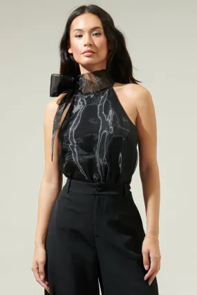 Organza Tie Neck Top