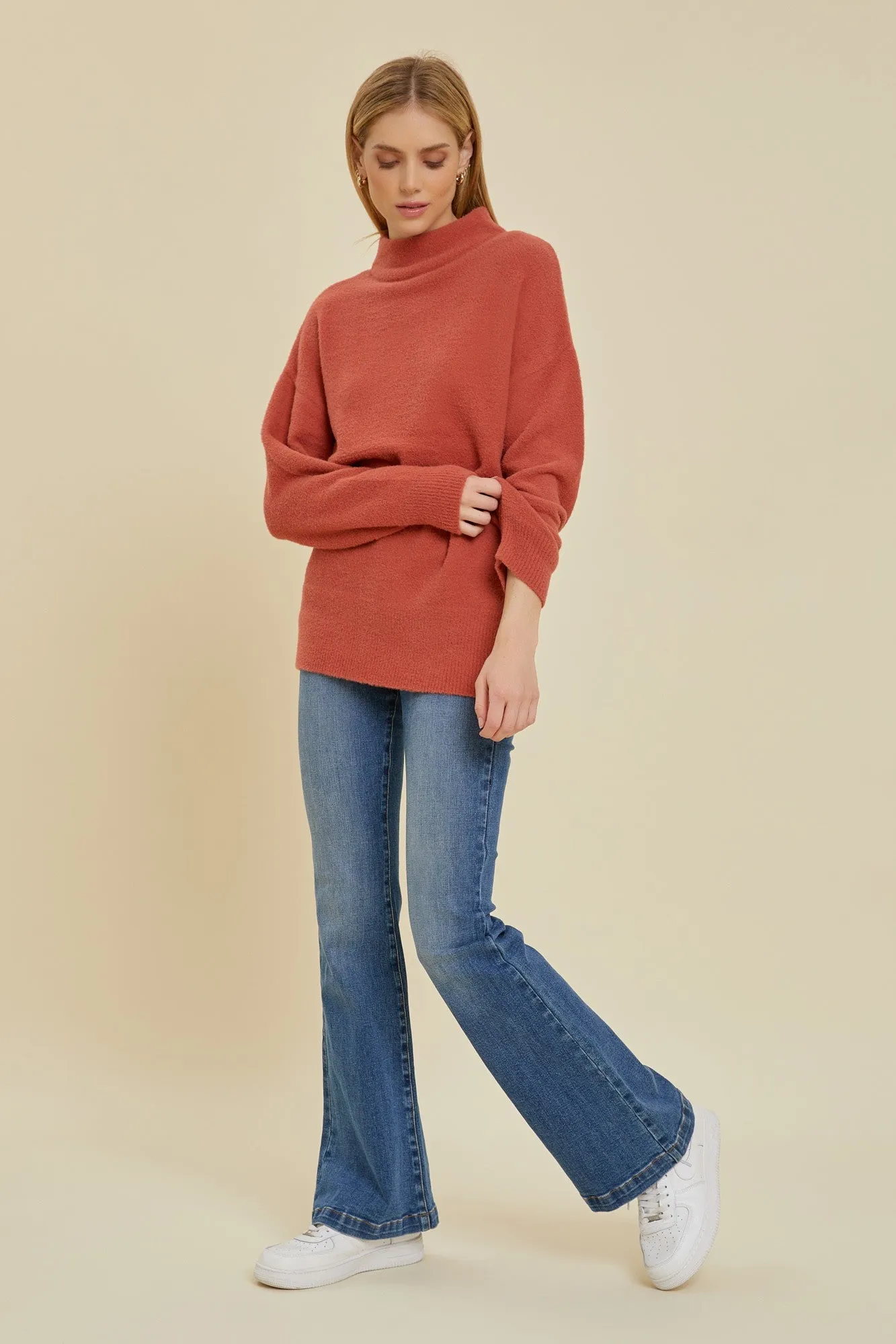 Persimmon Mock Neck Sweater