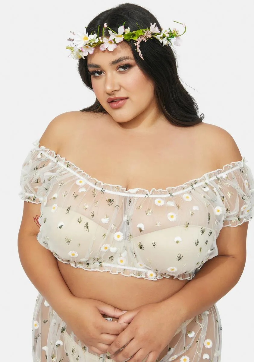 Plus Come Away With Me Mesh Bandeau Top