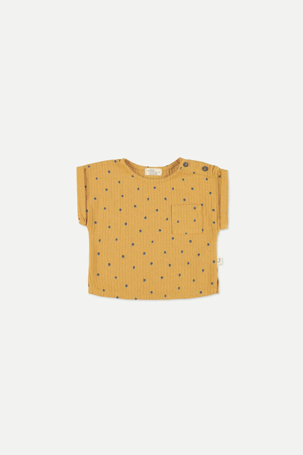 Polka-dot muslin baby top