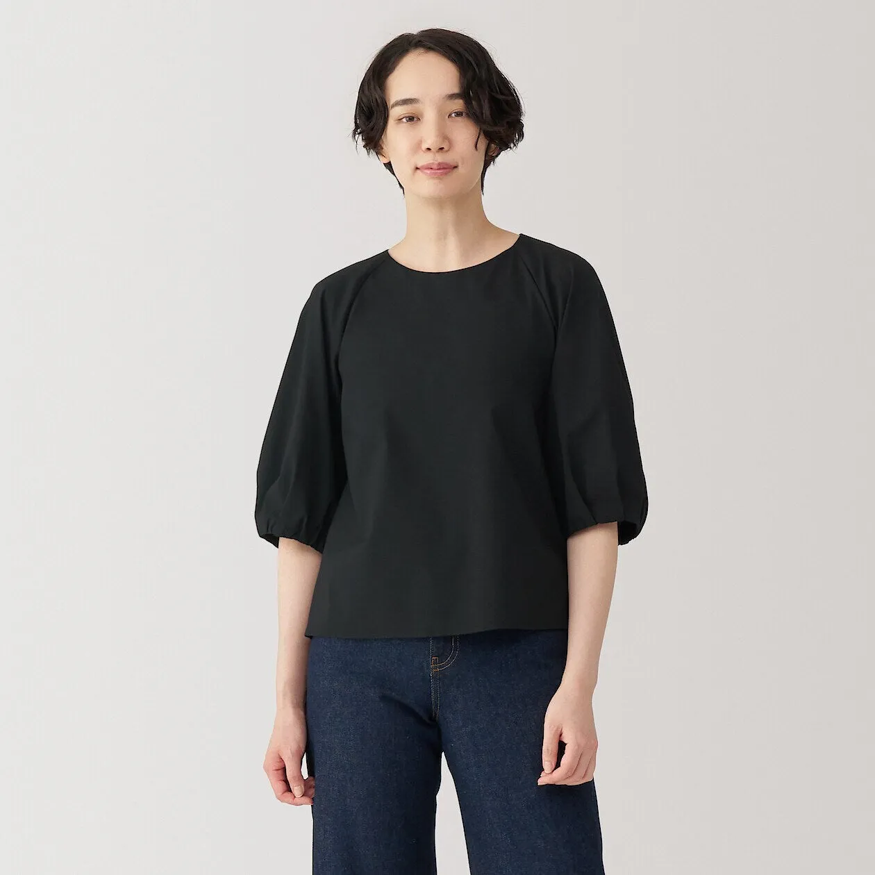 Quick Dry Broadcloth Half Sleeve Blouse