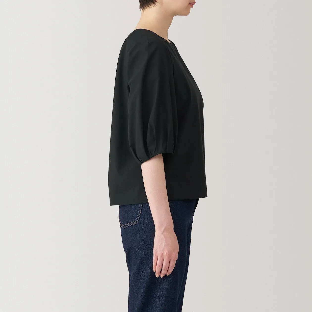 Quick Dry Broadcloth Half Sleeve Blouse