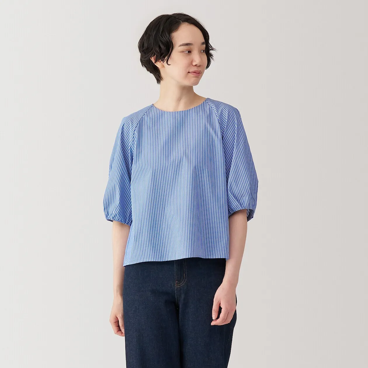 Quick Dry Broadcloth Half Sleeve Blouse