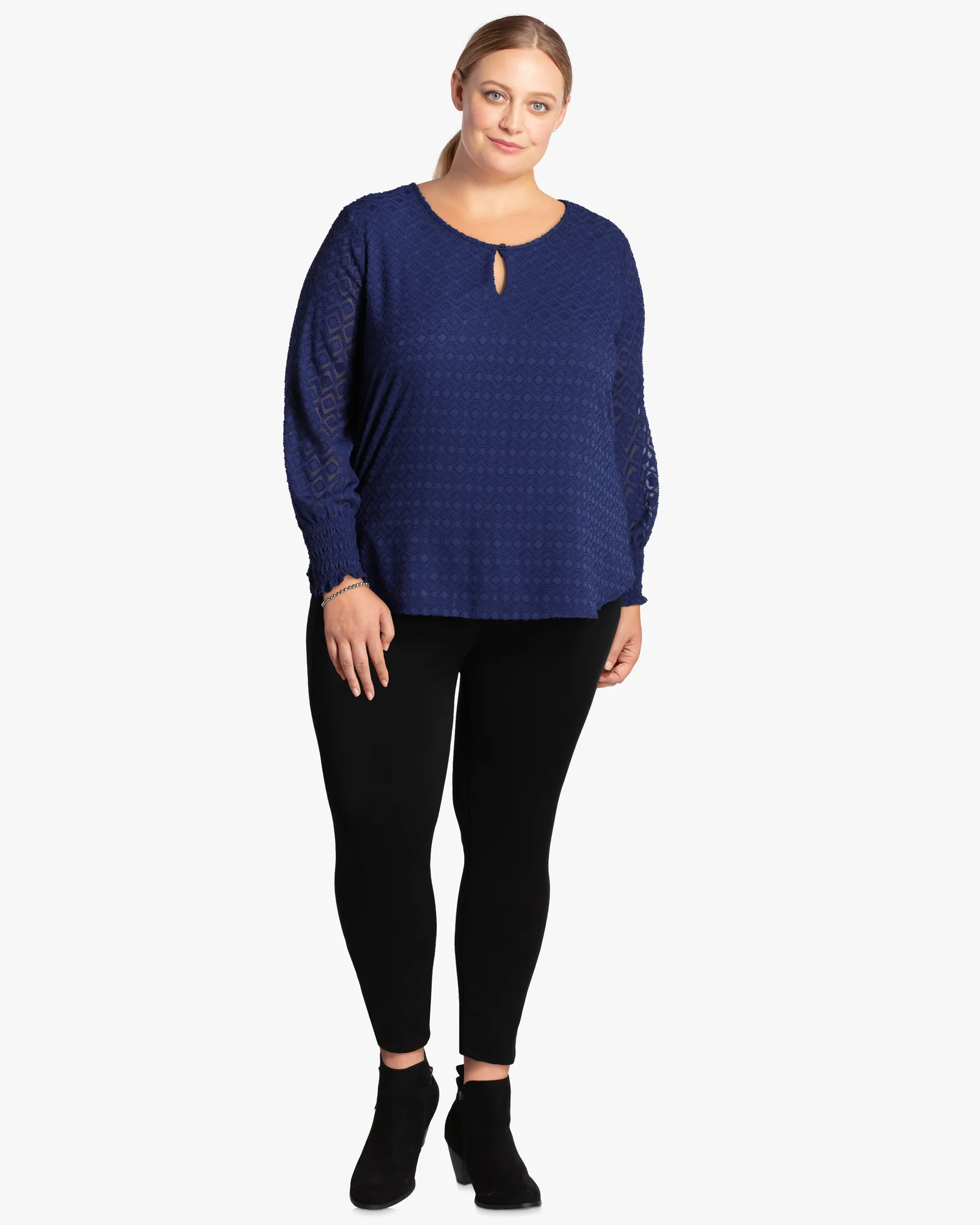 Sammy Textured Blouse | Royal Blue