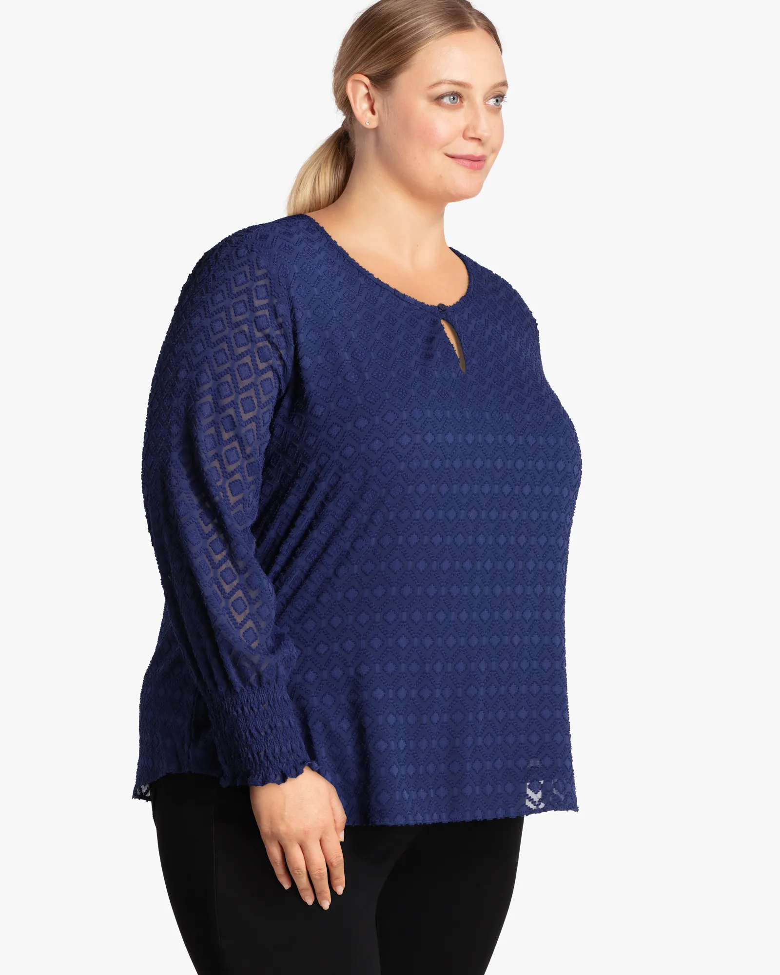 Sammy Textured Blouse | Royal Blue