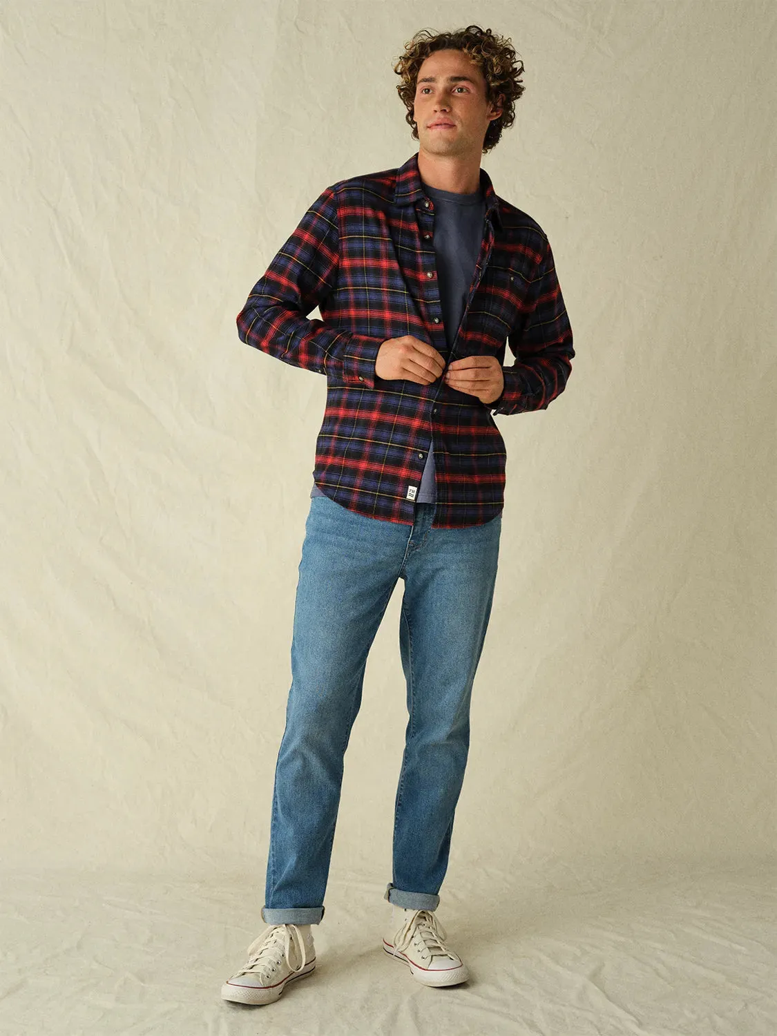 Seaside Lightweight Flannel | Sail Blue Plaid