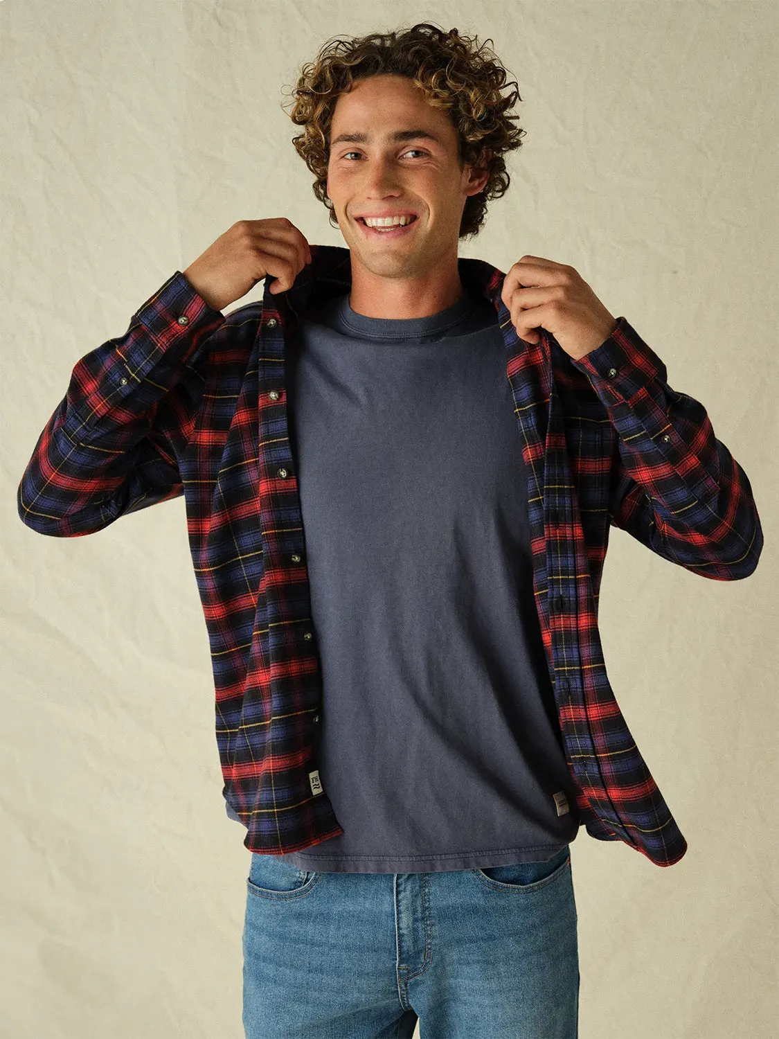 Seaside Lightweight Flannel | Sail Blue Plaid