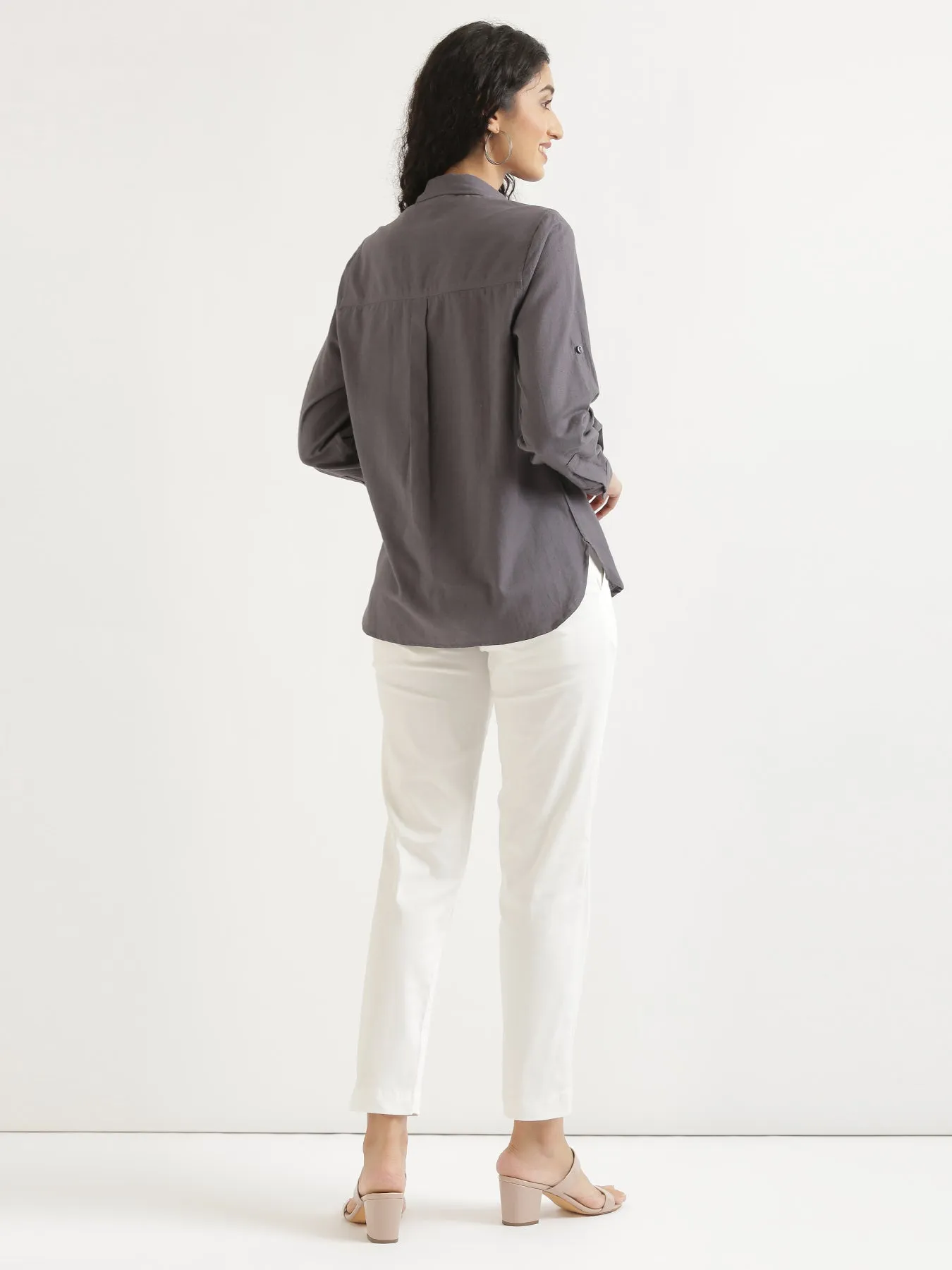 Slate Grey Airy-Linen Shirt