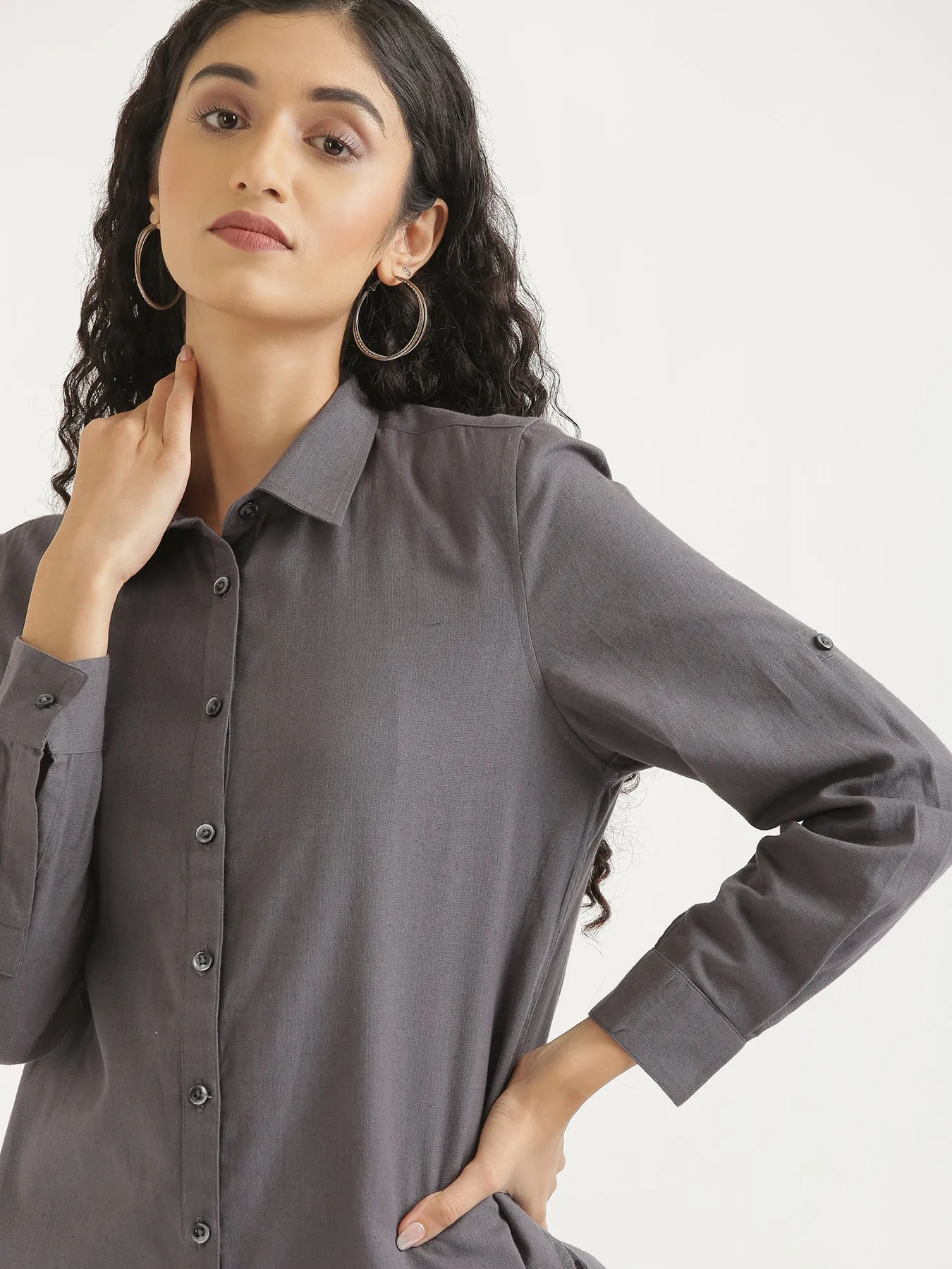 Slate Grey Airy-Linen Shirt