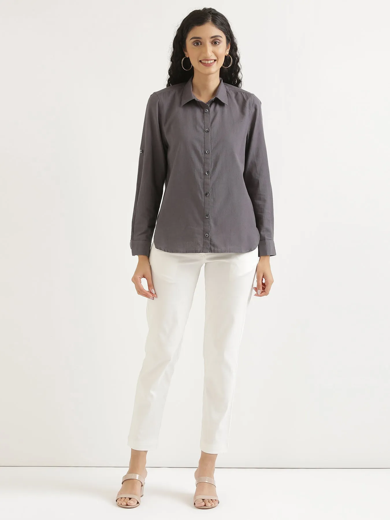 Slate Grey Airy-Linen Shirt