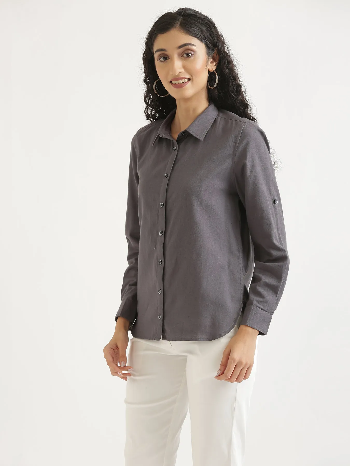 Slate Grey Airy-Linen Shirt