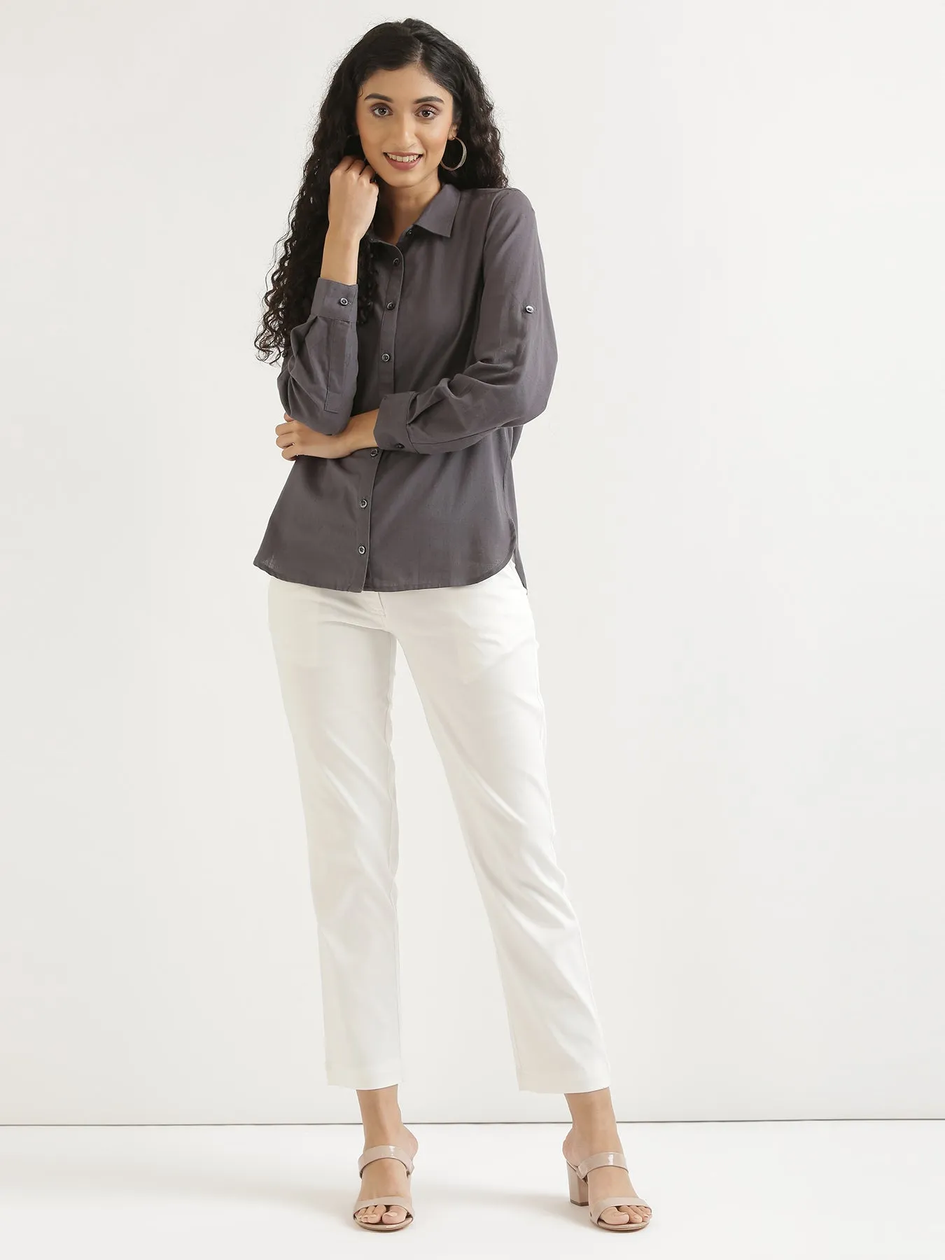 Slate Grey Airy-Linen Shirt