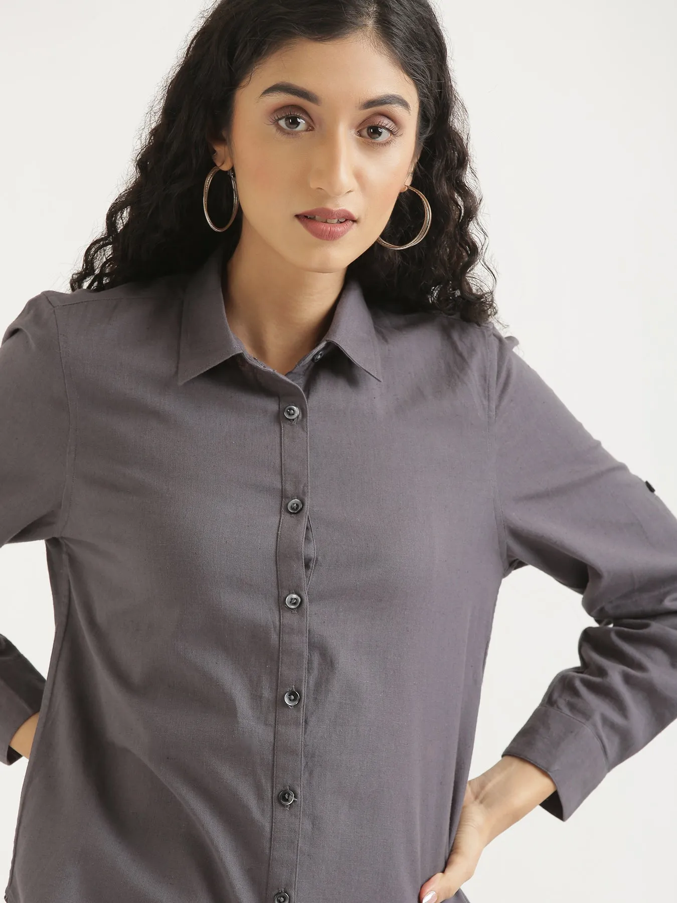 Slate Grey Airy-Linen Shirt