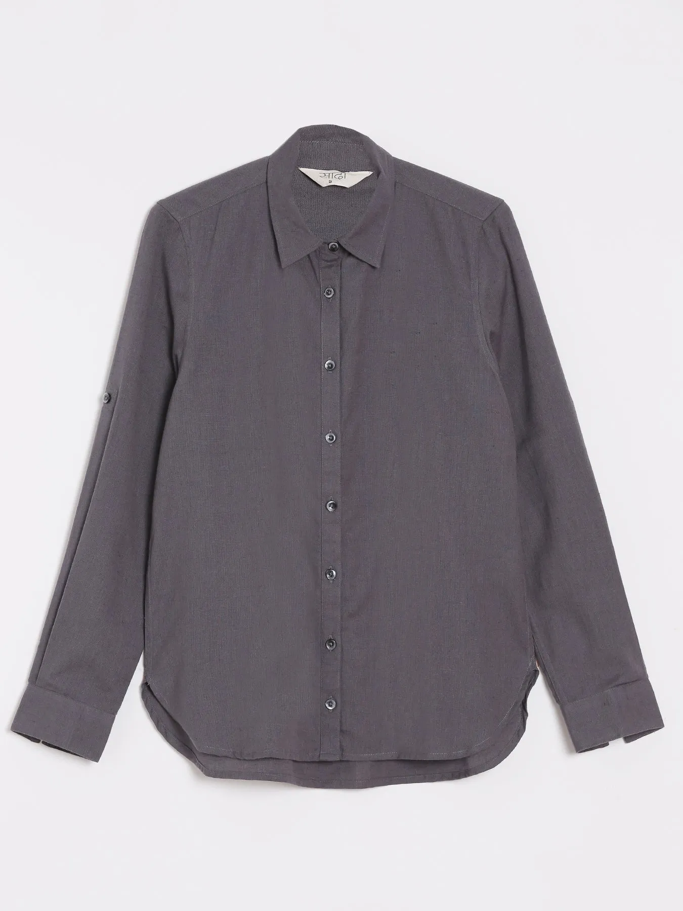 Slate Grey Airy-Linen Shirt