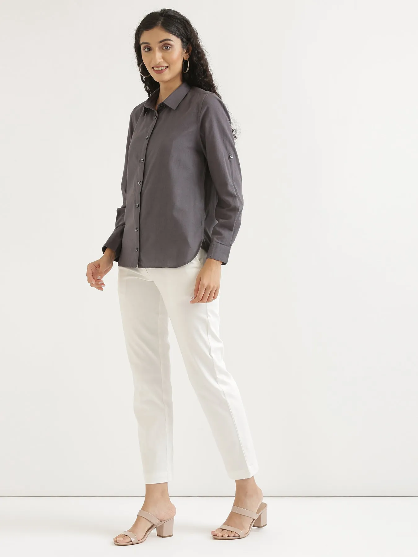 Slate Grey Airy-Linen Shirt