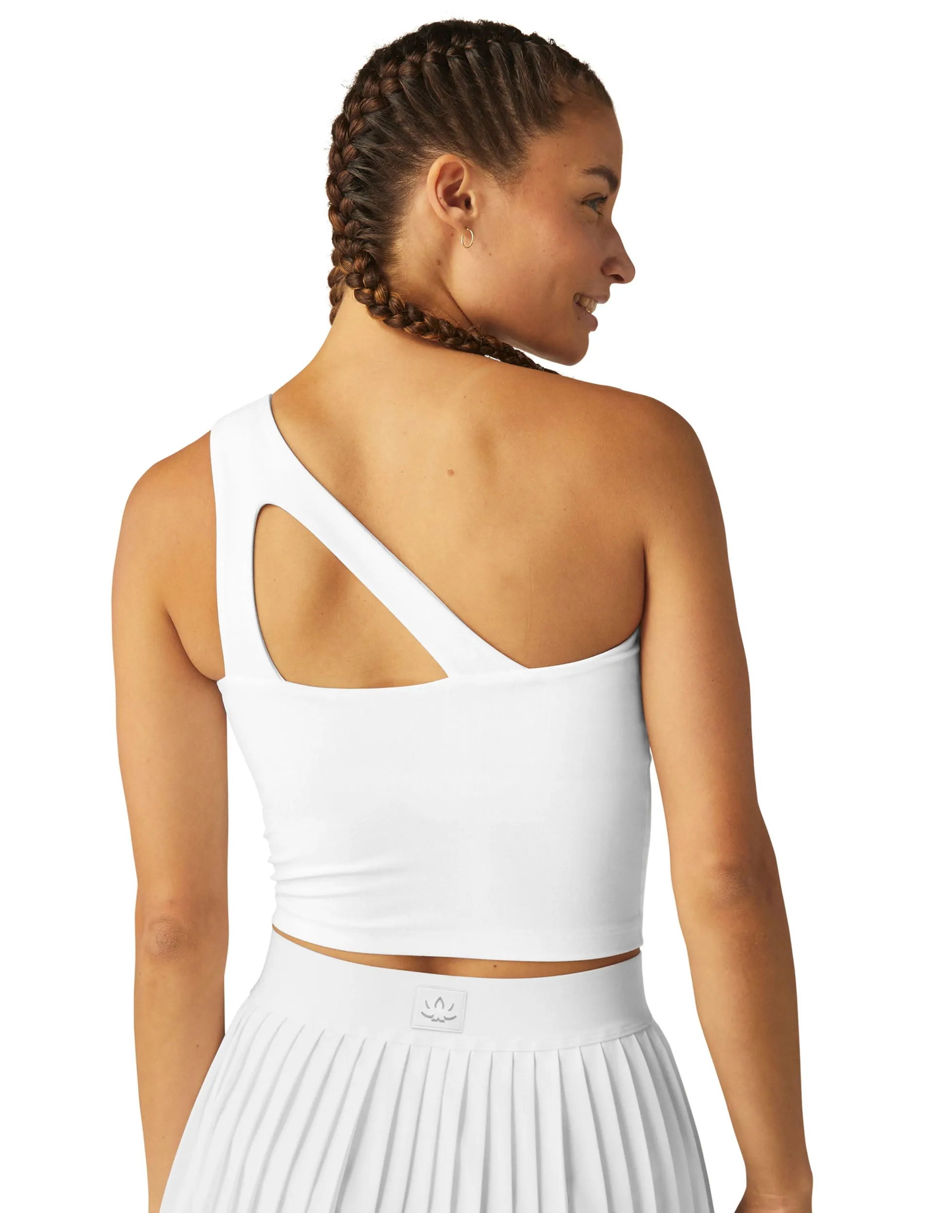 Spacedye The Bold Shoulder Cropped Tank - Cloud White