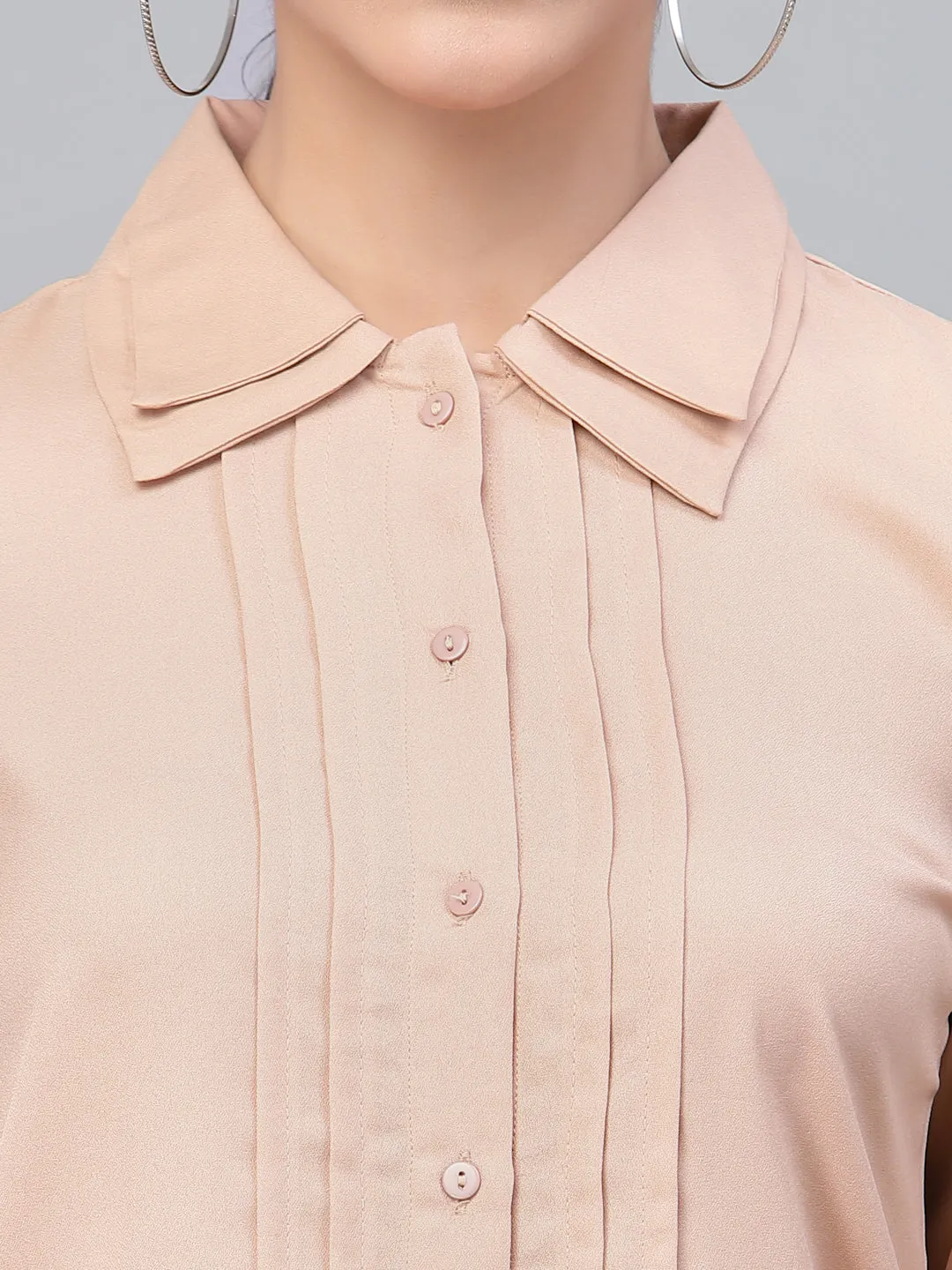 Style Quotient Women Nude-Coloured Smart Formal Shirt