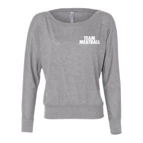 Team Meatball Flowy Off Shoulder Long Sleeve