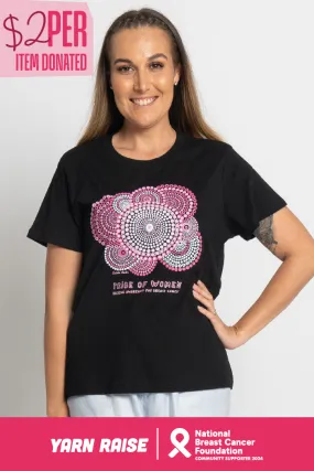 Tribe Of Women Awareness Black Cotton Crew Neck Women’s T-Shirt