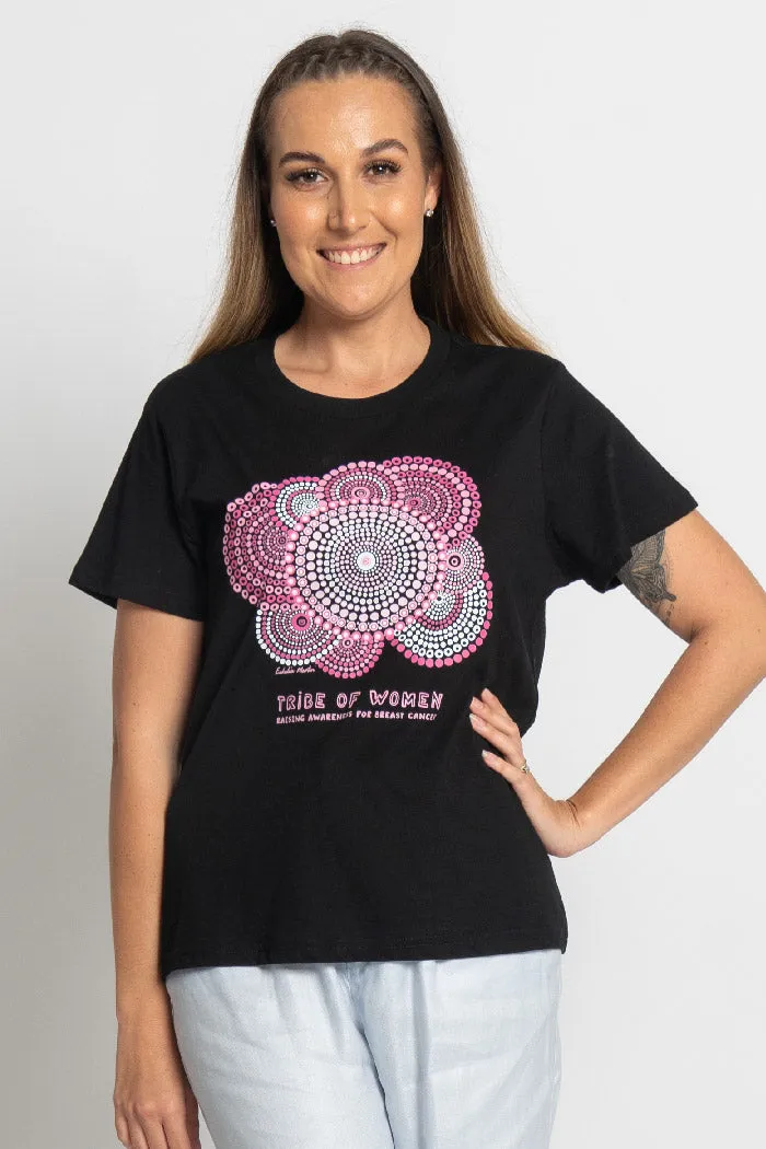 Tribe Of Women Awareness Black Cotton Crew Neck Women’s T-Shirt