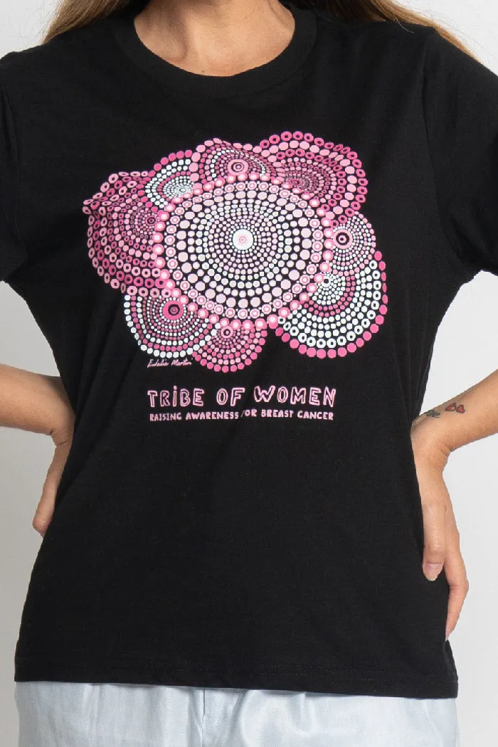 Tribe Of Women Awareness Black Cotton Crew Neck Women’s T-Shirt