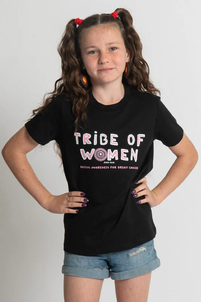 Tribe Of Women Type Black Cotton Crew Neck Kids T-Shirt