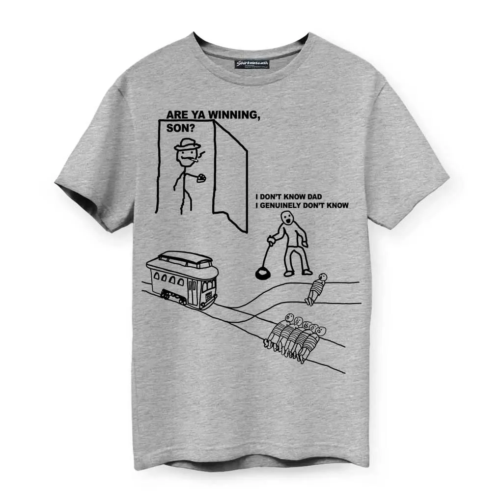 Trolley Problem Dad's T-Shirt