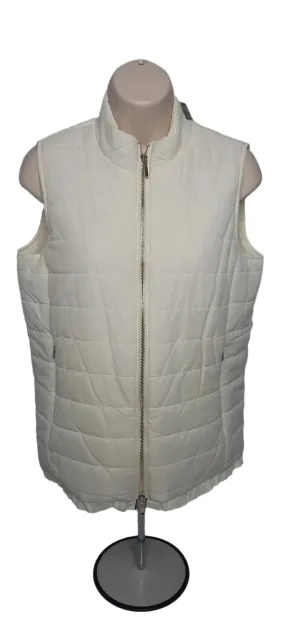 Vest-Cream-Zipper Front-2Pocket-Women's-M14201vm