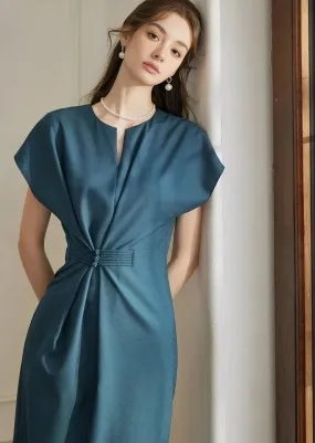 WAIST SHARP MIDI DRESS