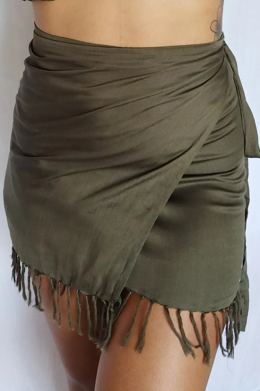 Wrap Mini Skirt in Sage