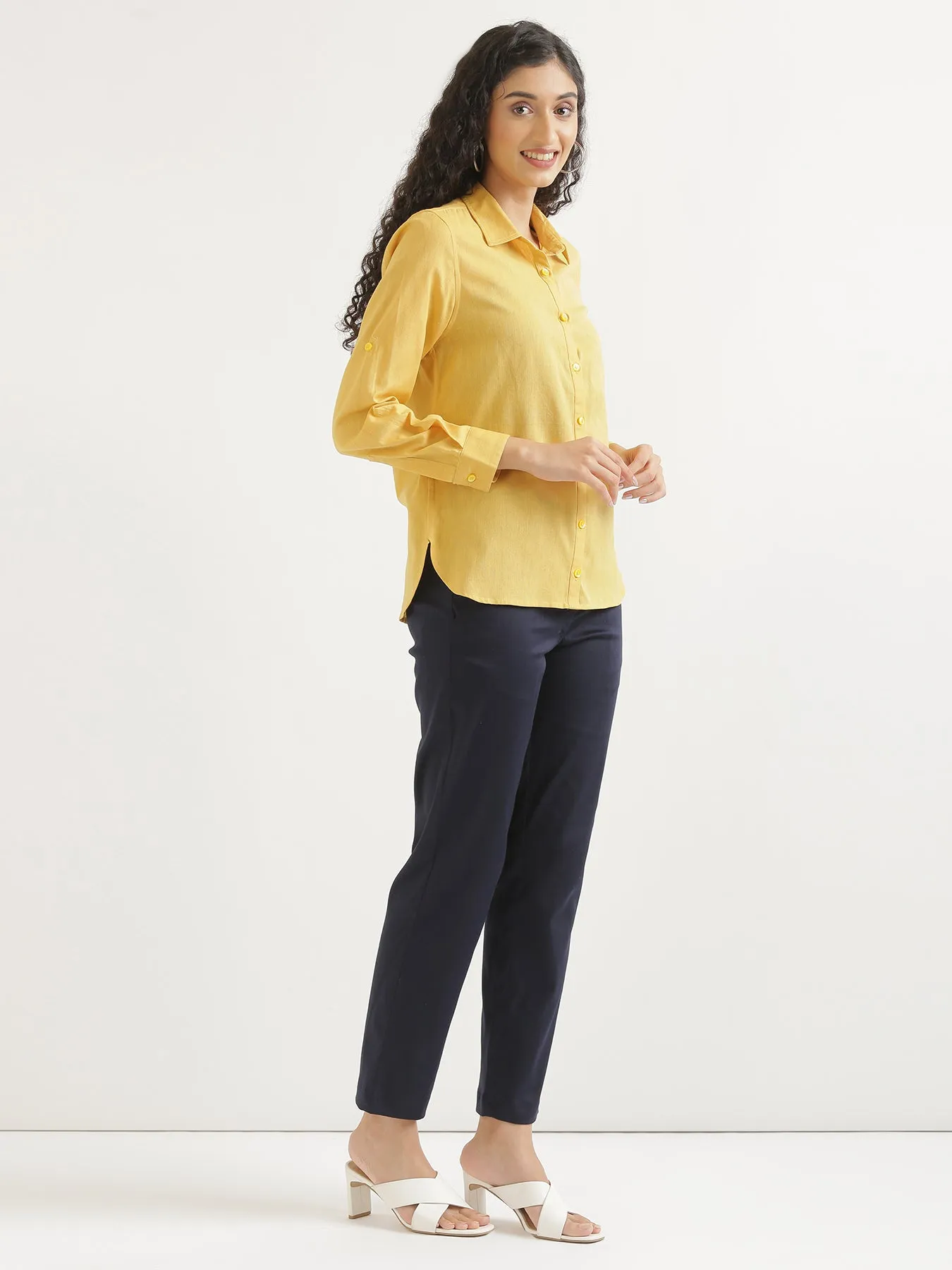 Yellow Airy-Linen Shirt