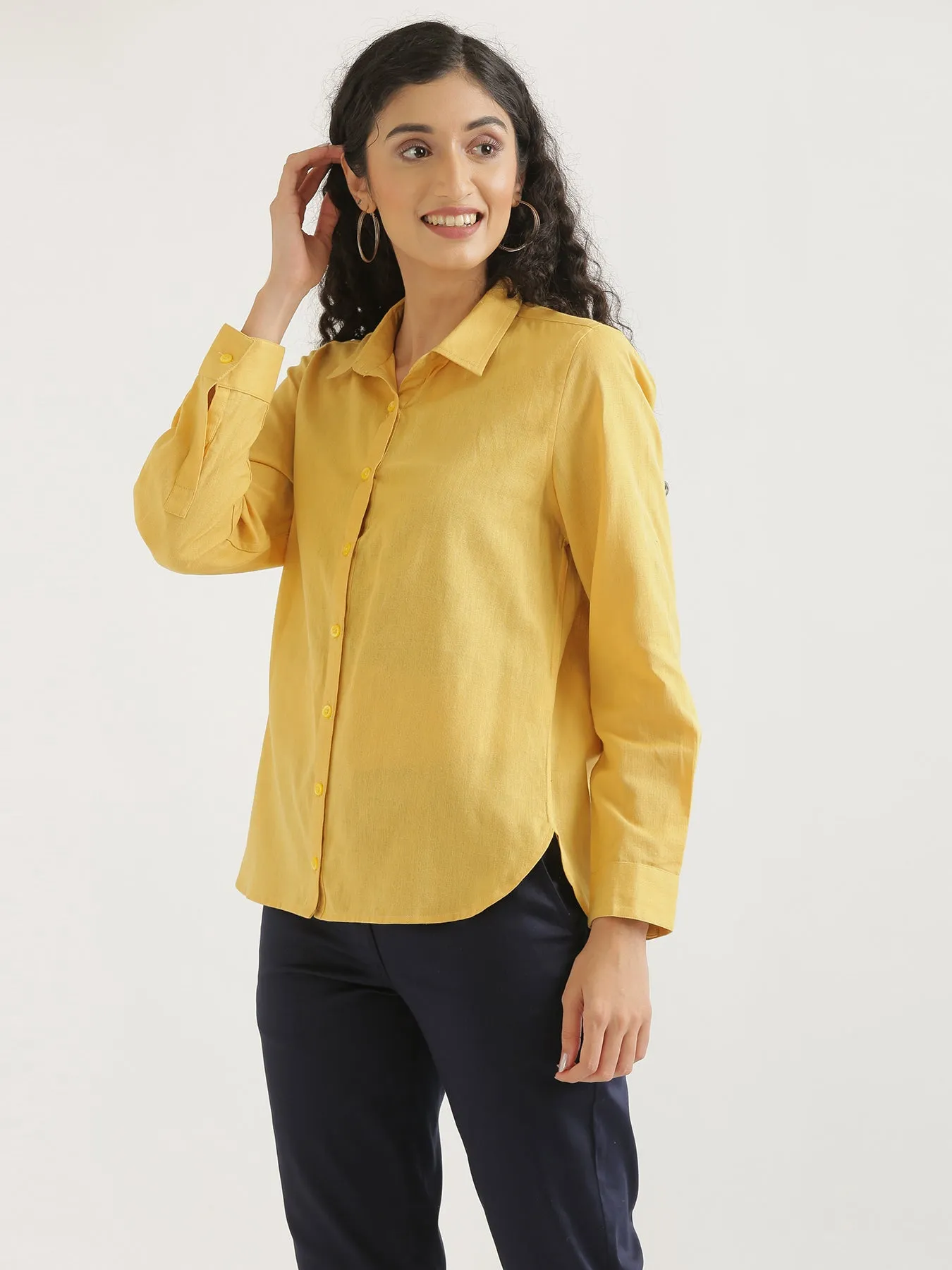 Yellow Airy-Linen Shirt